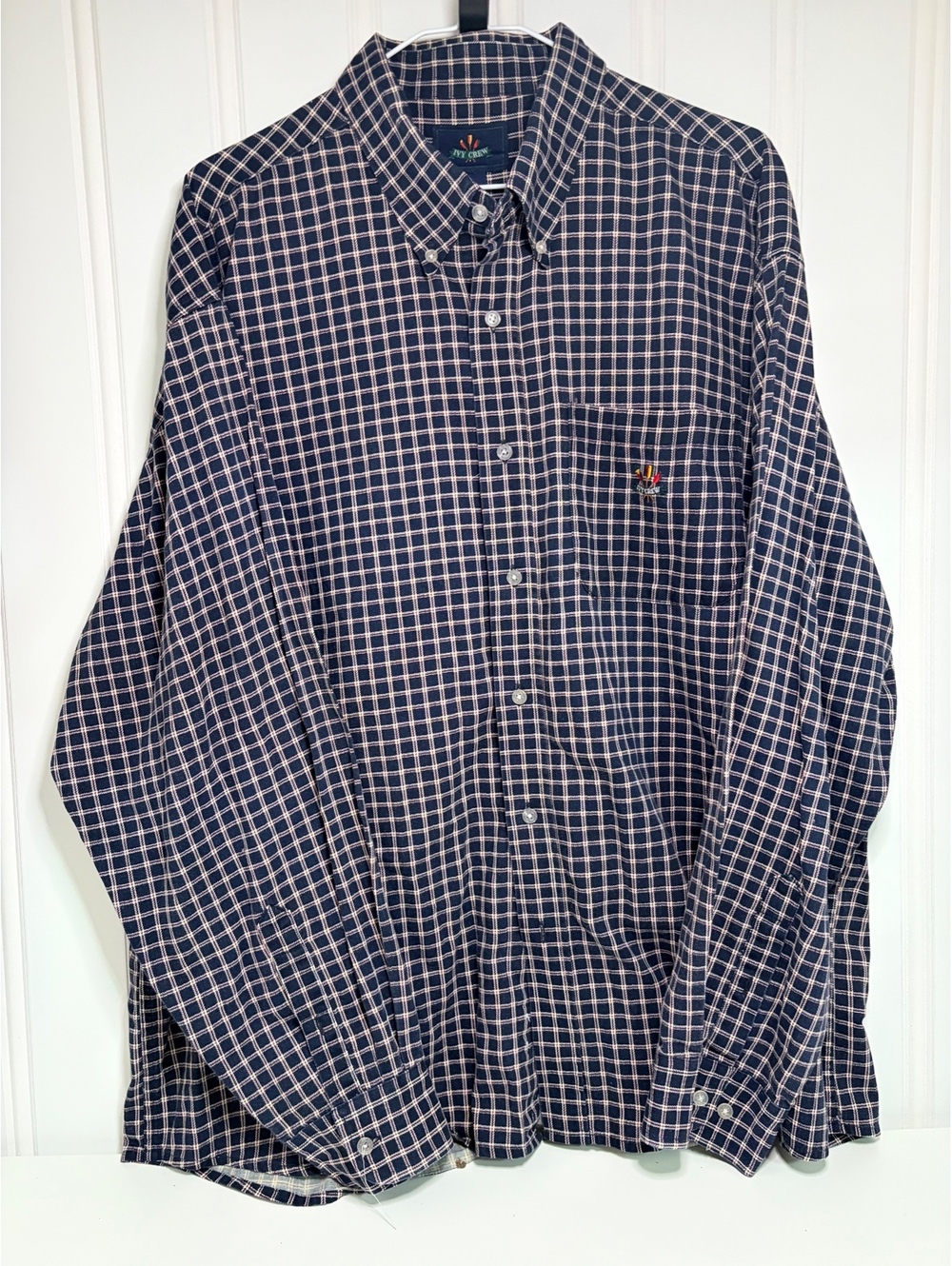 Vintage Ivy Crew Plaid Button Up LS XXL